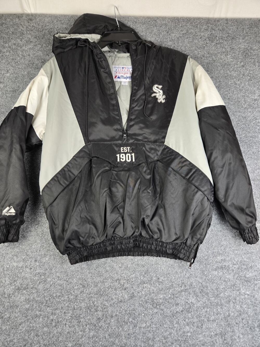 Chicago White Sox Vintage Stitched Windbreaker Pullover Size Large #980